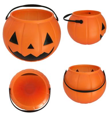 China Plastic Pumpkin Bucket Halloween Toy Holiday Decoration Round for sale