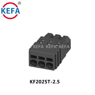 China PPA-GF KEFA KF2025T-2.5 150V 6A 2.5mm 2 12H black male and female electrics type terminal block for sale