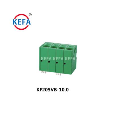 China PA66plastic KF205VB-10.0 10mm Pitch PCB Spring Terminal Terminal Block Type Spring Block for sale