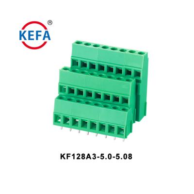 China PA66plastic KF128A3-5.0/5.08mm PCB Panel Mount Terminal Block PCB Terminal Block 300V/20A for sale