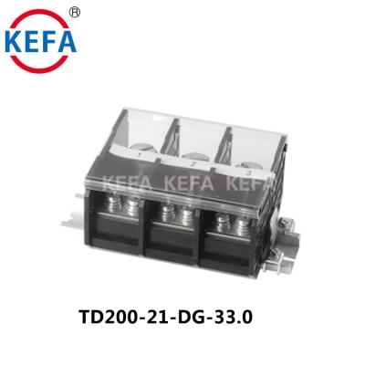 China KEFA TD200-21-DG-33.0 AC2000V/1min Pitch Din Rail Mini Connector Electrical Terminal Block 8-4/0AWG for sale