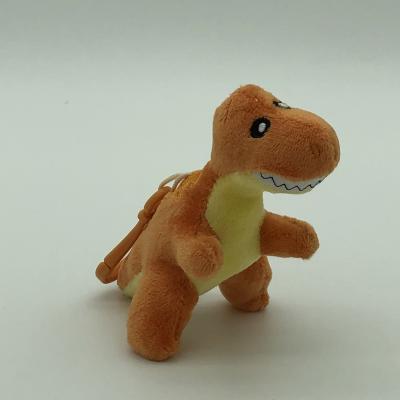 China Super Soft Plush Key Chain For Backpack Mini Dinosaur Clip Animal Key Chain Clip Stuffed Animal Toy Orange Plush for sale