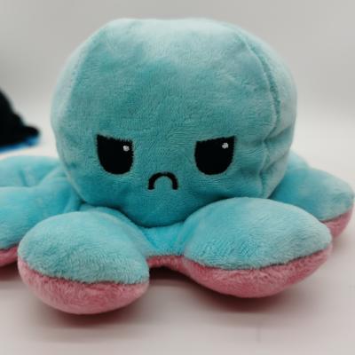 China Double Sided Reversible Super Soft Cute Flip Angry Octopus Soft Plush Doll Plush Toy for sale