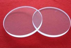 China Round polish transparent quartz glass disc Clear fused silica plate customized size for sale