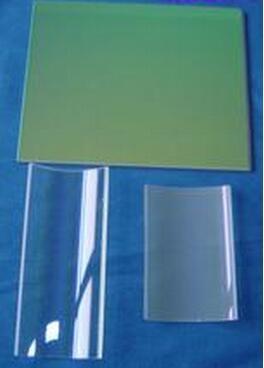 China curved  coating film quartz  glass , tile shape  quartz  glass window  for  printing press machinery  using for sale