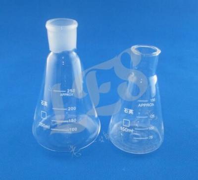 China customized glass quartz Erlenmeyer flask for sale