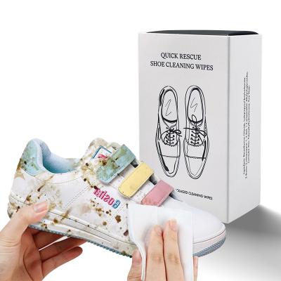 China Cleaning Custom Logo Quick Cleaning Individually Single Packed Shoe Care Sneaker Wet Wipes Shoe Wet Cleaning Cloths for sale