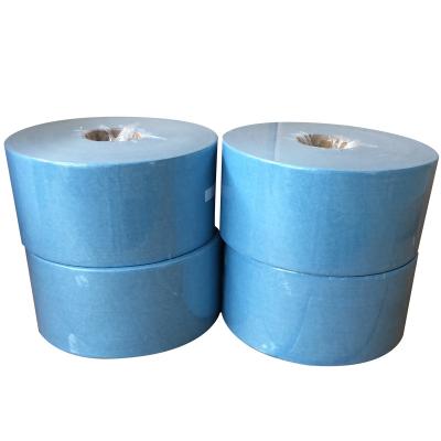 China Sustainable Free Sample Custom Heavy Duty Wipes Cleaning Blue Industrial Nonwovens Hand Paper Towel Paper Roll for sale