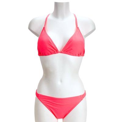 China 2021 Girls Swimwear Women Hand Made Triangle Bikini Set Antibacterial Neon Pink Design Swimwear 2021 New for sale