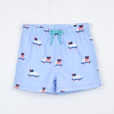 China Breathable Boys Beach Digital Printing Short Quick Dry Kids Swim Shorts With Cotton String for sale