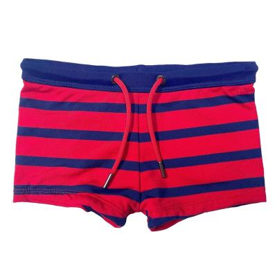 China Custom Made Breathable Kids UV Protection Swimwear Boys Striped Swim Shorts With Waist String 2021 Beach Shorts for sale