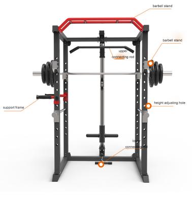 China Indoor Full Body Training Rack Frame Fitness Barbell Trainer Blacksmith Squat Rack for sale