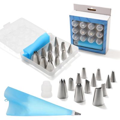 China Viable 14 in 1 Seamless 304 Stainless Steel Cake Decorating Piping Tip Set for sale