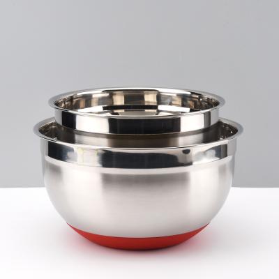 China Sustainable OEM Kitchen Tools Stainless Steel Mixing Bowl Food Grade Baking Tools Egg Bowl Salad Bowl Pack of 2 for sale