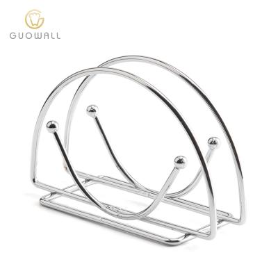 China Napkin Collection Stainless Steel Wire Collection Napkin Rack Tissue Paper Holder Rack For Countertop Table for sale