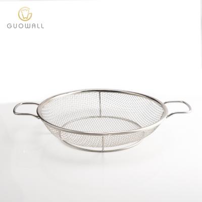 China Sustainable Round Metal Wire Mesh Fruit Storage Basket For Food Home Kitchen for sale