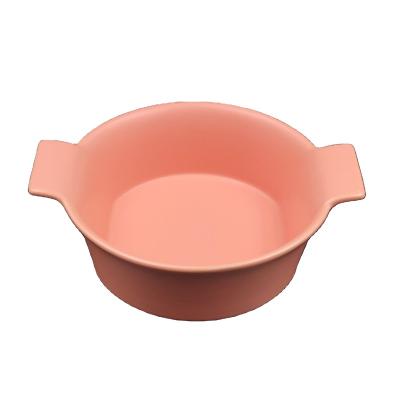 China Wholesale Viable Color Ceramic Dish Bowl Bowl Salad Bowl Baking Oven Safe Ceramic Microwave With Handle for sale