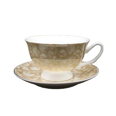 China Large Stocked Customer Made Porcelain Coffee Cup And Saucer Brand Gift With Logo Print for sale