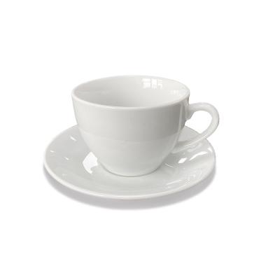 China Stocked Customer Made Ceramic Coffee Cup And Saucer Brand Gift With Logo Print for sale