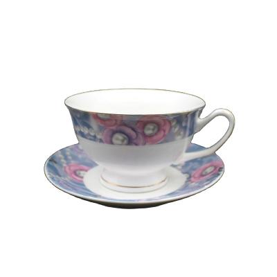 China Sustainable Tea / Coffee Porcelain Cup And Saucer for sale