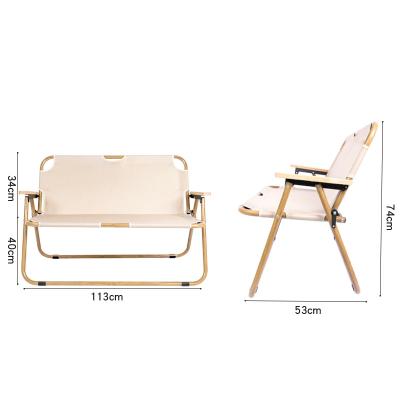 China Wholesale Hot Selling Eco-friendly Outdoor Wood Foldable Wood Chair Furniture Chair Beech Butterfly Double Person Camping Eco-Friendly for sale