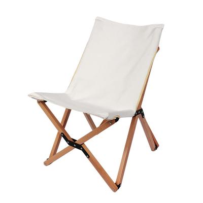 China Durable Outdoor Lightweight Camping Beech Relax Beach Wooden Armrest Folding Chair for sale