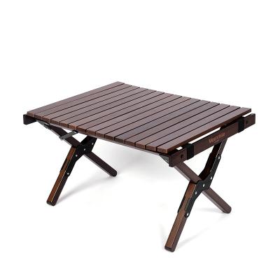 China 2020 New Style Wholesale Beech Wooden Table Durable Camping Outdoor Folding Table Roll Table for sale