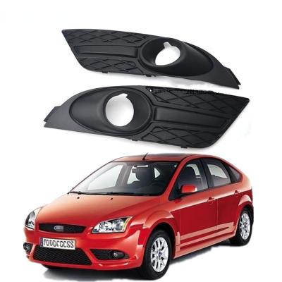 China Plastic 1 Pair Car Front Bumper Fog Light Lamp Bezel Cover With Hole Grill For Ford Focus 2007 2008 for sale