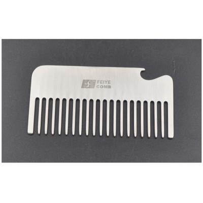 China Factory direct sales retro metal head oil beard comb hand-held and durable black exquisite metal card small comb for sale