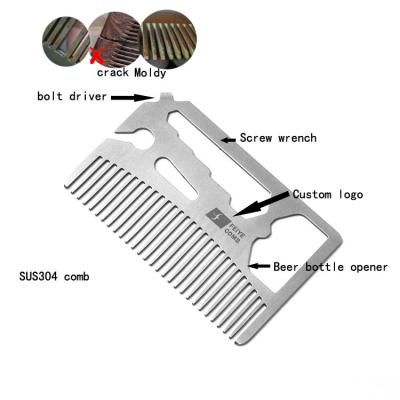 China Beard Care Comb Mister Metal Comb and Durable Logo Manufacturer Customized Anti-Static Pocket Comb Men's Beard Comb for sale