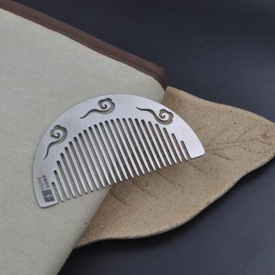 China Wholesale Handmade And Durable Custom Logo Mister Logo Stainless Steel Metal Stainless Steel Gift Bread Comb Memorial Hair Comb for sale