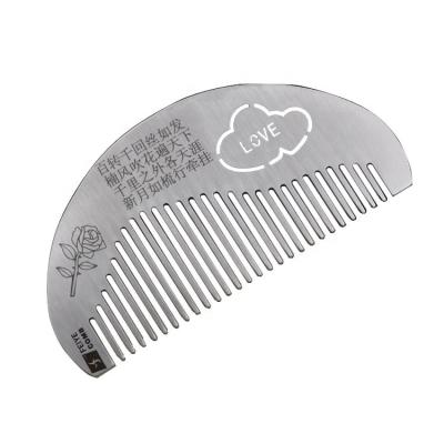 China Customization Logo Handheld And Durable Superior Standard Comb For Men Beard Comb Stainless Steel Good Quality Beard Comb for sale