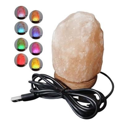 China Hot Sales Europe USB RGB Colors Natural Handmade Crystal Himalayan Table Light Rock Salt Lamp Europe FAIRY for sale