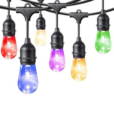 China Remote Control Outdoor LED String Light S14 RGBW 15m 48FT RF Christmas RGB LED String Light for sale