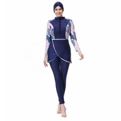 China Plus Size Women Muslim Swimwear Long Sleeve Full Cover Hijab Modest Swimsuit With Hat Plus Size for sale