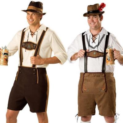 China Polyester Mens German Bavarian Oktoberfest Costume Set for Halloween Dress Up Party and Beer Festival for sale