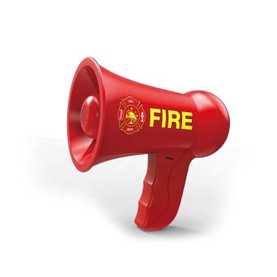 China Plastic Dress Up America Firefighter Megaphone For Kids Red Fireman Megaphone Bullhorn With Siren Sound for sale