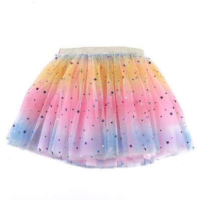 China Skirt GirlsTutu Skirt Layered Stars Sequins Rainbow Tutu Dresses for Toddler Girls Birthday Dress for sale