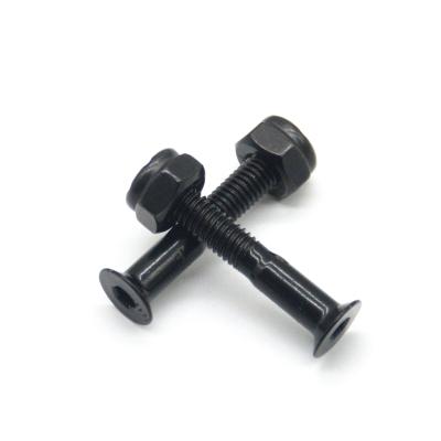 China Youth Black 8 Bolts Skateboard Part Components Screws Long Skateboard Parts for sale