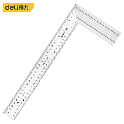 China Grocery Store Dual Scale Stainless Steel Ruler Aluminum Alloy Base High Precision Angle Silver White Steel Ruler DL4033 for sale