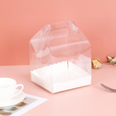 China Recycled Materials Wholesale Clear Cake Mini Cupcake Packaging Box Transparent Easy Assembly Muffin Cup for sale