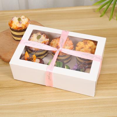 China Recyclable Custom Kraft Paper Take Away Clear Paper Cup Window Cake Box Baking Boxes With Window for sale