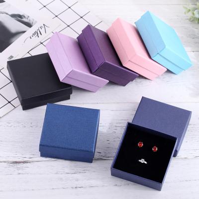 China Custom Logo Black Paper Gift Cardboard Recyclable Boxes Necklace Earrings Bracelets Jewelry Packaging Box for sale