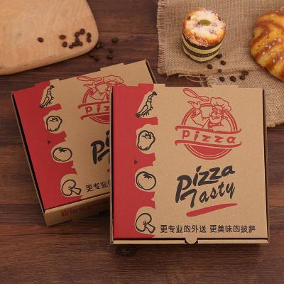 China Recyclable Wholesale Custom Pizza Packaging Box Flute Corrugated Paperboard Custom Logo Printed Thickened Takeaway Packaging Box for sale