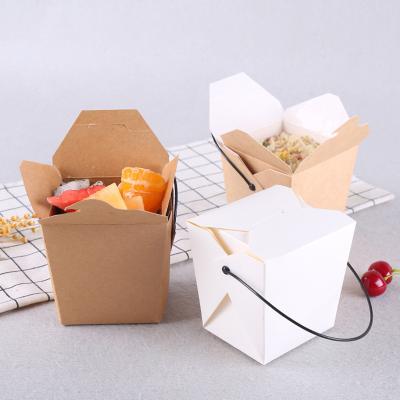 China Logo Printing Recycled Food Take Recyclable Custom Food Grade Brown Kraft Paper Party Lunch Box for sale