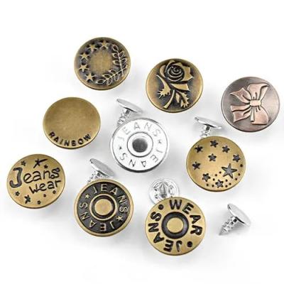 China Custom Button Garment Lattice Button Rivet Jeans Nickel Free Buttons and Rivet for sale