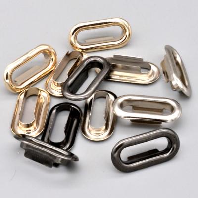 China Large Size Grommet Nickel Free Brass Gold Garment Eyelet Rectangle Oval Metal Grommets for sale