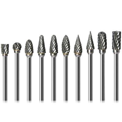 China Steel 1/8 Rotary Metal Diamond Grinding Woodworking Milling Tungsten Carbide 3x6mm Drill Bit Burrs Cutters For Drill Bit for sale