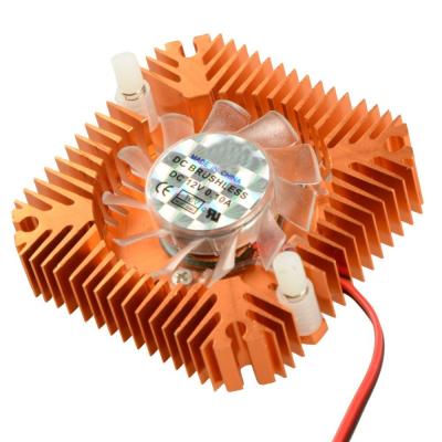 China Aluminum Case 55mm 2 PIN Gold Radiator Cooler Graphics Cards Cooling Computer Fan Fit For Component Fans Personal Computer Cooler for sale