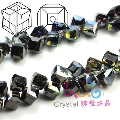 China Special Hole Diagonal Cube Edge Garment Accessries Design Crystal Beads Wall Curtain Hanging for sale